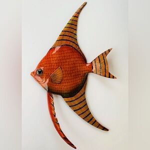 Orange Brown Angel Fish Hanger Wall Decor